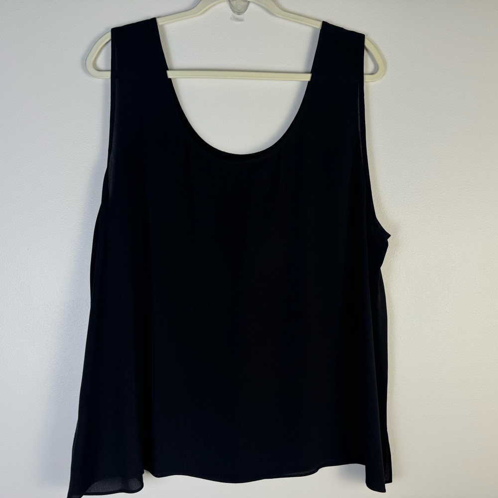 Harari Silk Poncho 1X Flowy Black White with Tank 2X Top Blouse Graphic Print - Picture 7 of 12